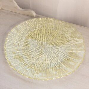 Vintage LE Smith Large Pale Yellow Glass Corn Platter Large Plate Fall Decor